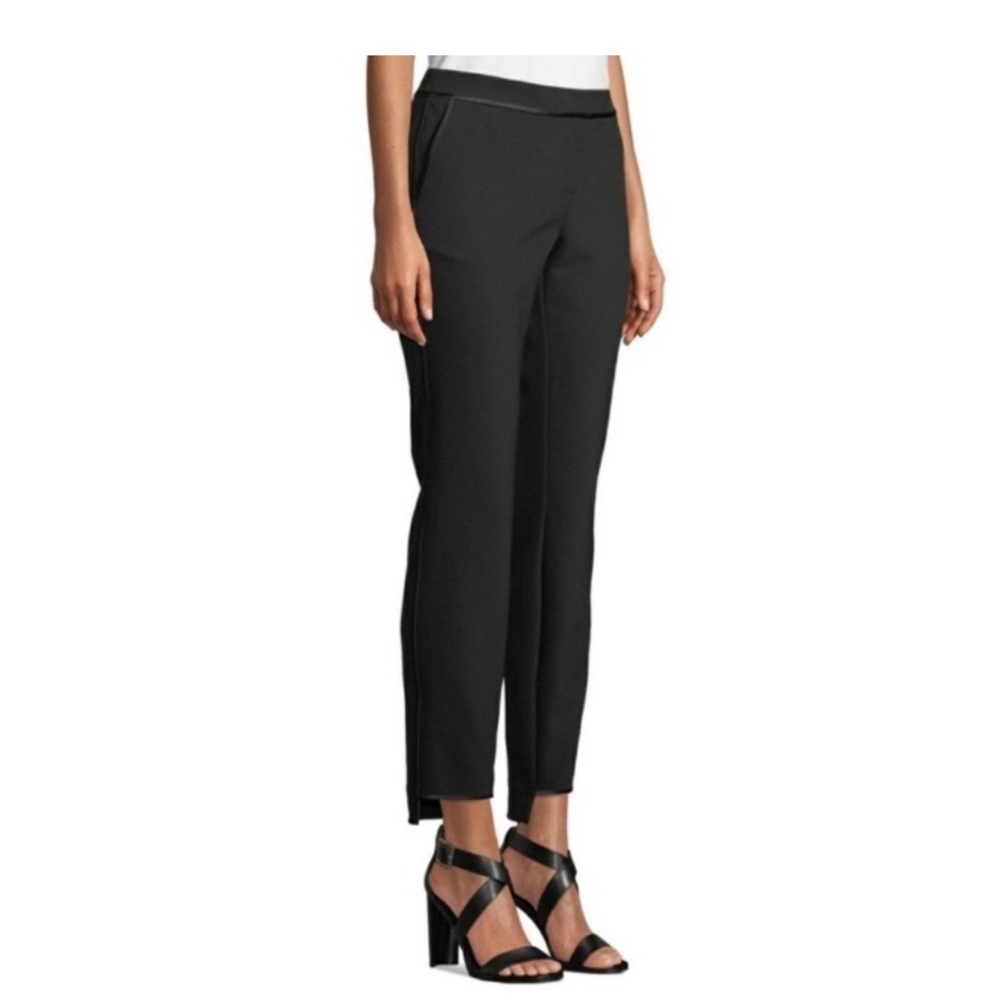 Lafayette 148 New York Manhattan Slim Leg Stretch Pants Black Size 0